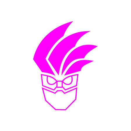 Symbol of kamen rider ex-aid mask. Editable vector of purple mask. EPS 10のイラスト素材
