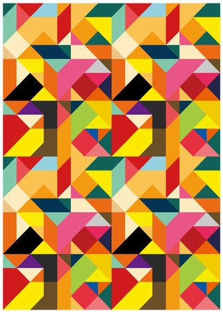 abstract decorative background composed of triangular shapes with bright and striking color...