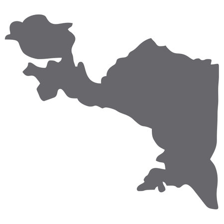 Map of Papua island, a province of Indonesia. Simple flat gray icon on white background. Papua island illustration silhouette isolated on white background. Suitable for Indonesia mのイラスト素材