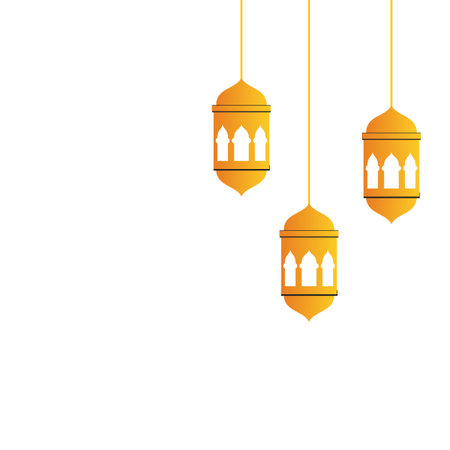 Ramadan kareem lantern hanging icon vector illustration design. Religious design, especially Muslim. Suitable for design banners, posters, greetings commemorating Muslim holidays or religiousのイラスト素材