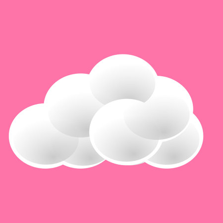 Clouds isolated on pink background. Vector illustration. Eps 10. 3D clouds on a pink background, suitable for design elements of the sky, scenery, etcのイラスト素材
