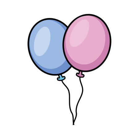 balloons helium floating isolated icon vector illustration. design icon. Suitable for children's designs, birthday events, celebrations, greeting cards, etcのイラスト素材