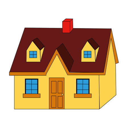 House real estate icon vector illustration graphic design. Traditional brown house, suitable for use in property design, housing logos, settlements etcのイラスト素材