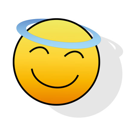 Smiling emoticon icon. Vector illustration of smiley emoticon. Happy sticker designs that can be used in various design elements that are cheerful and fun.のイラスト素材