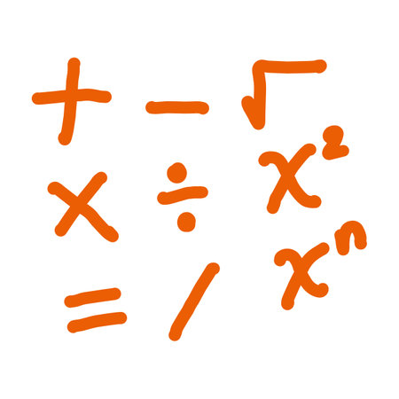 Hand drawn math signs on white background. Vector illustration. Eps 10.のイラスト素材