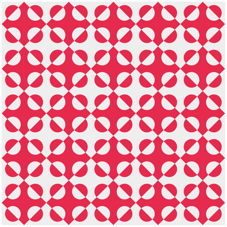 geometric background with repeating circle and triangle pattern isolated on a red background. Editable abstract backgroundsのイラスト素材