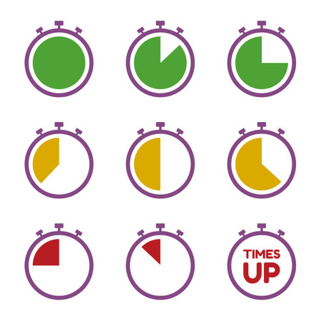 Stopwatch icons set on white background. Vector illustration. Eps 10.
