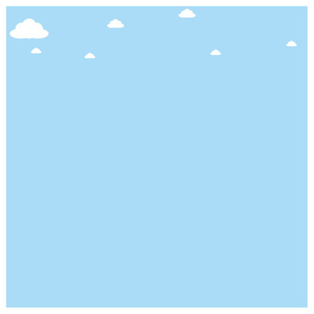 Blue sky background with clouds. Vector illustration in flat cartoon style. The background is a bright blue sky with clouds floating above itのイラスト素材