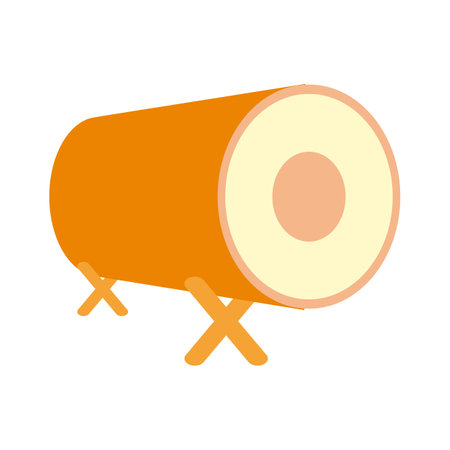 Isolated drum on a white background, Vector illustration. Eps 10. drum icon image vector illustration design  orange and green color tone. mosque drumのイラスト素材