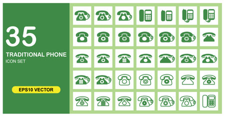 35 Telephone icon set. Collection of high-quality vector icons for web design and mobile applications.のイラスト素材