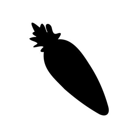 carrot vegetable icon over white background, silhouette style, vector illustration. Carrot silhouette, fruit design element with vitamin Aのイラスト素材