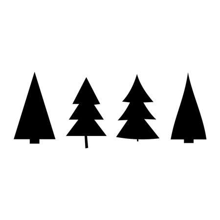 Pine tree icon. Simple illustration of pine tree vector icon for web. Christmas tree silhouette, pine tree. Christmas and winter element designのイラスト素材