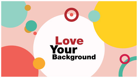Love your body, vector illustration. Abstract background with colorful circles. Template for business card, banner, poster. background element designのイラスト素材