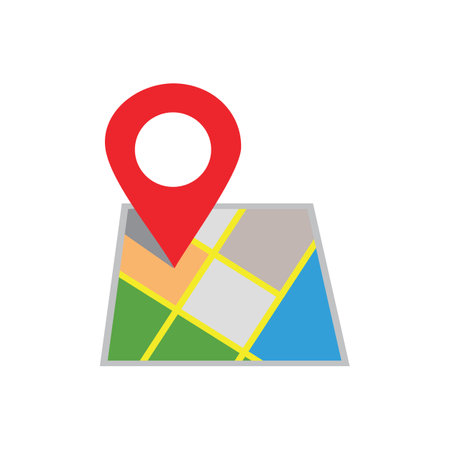 Map icon vector isolated on white background for your web and mobile app design, Map logo concept. Pin location symbolのイラスト素材