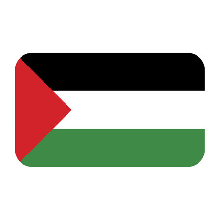 Palestine flag button on white background. Vector illustration. Eps 10. With Palestine written inside. Language selection icon based on country flagのイラスト素材