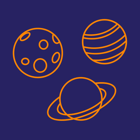 space design elements, covering several planets. Suitable for education. Basic science elementのイラスト素材