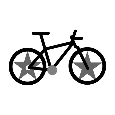 bicycle transport isolated icon vector illustration design graphic flat style black and white. silhouette design elements with a nature theme. Vector icon symbol in black and whiteのイラスト素材