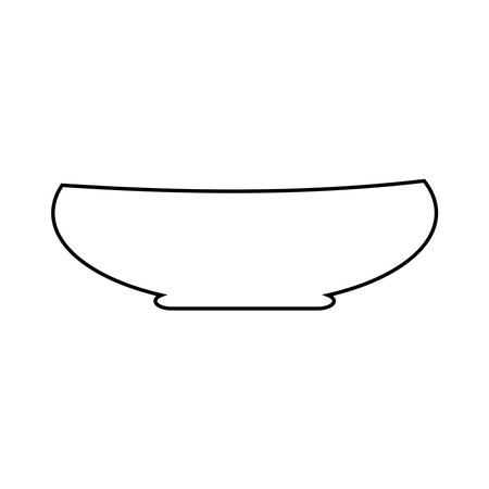 bowl utensil icon over white background, line style, vector illustration. Flat design style. Dinnerware, bowl design with line style. food icon design element. Food symbol graphicsのイラスト素材