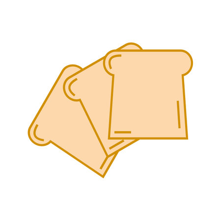 delicious toast bread isolated icon vector illustration design icon. food icon in flat and cartoon style. food icon design elements. Food symbol graphic for your design needs.のイラスト素材