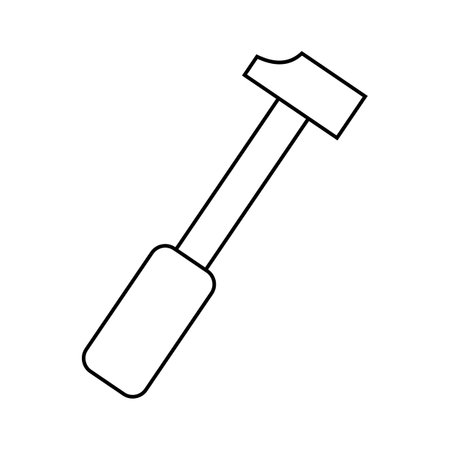 Screwdriver icon. Outline illustration of screwdriver vector icon. Household appliance icons in line style. Suitable for design to introduce carpentry tools. Coloring educationalのイラスト素材