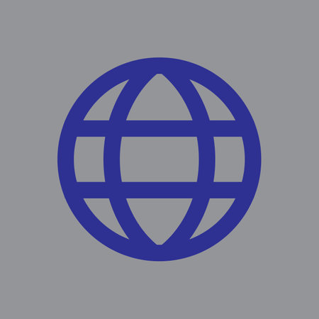 Globe icon. Gray background with blue. Vector illustration. Eps 10. Browser symbol. Design elements for banners, flyers, web, brochures etcのイラスト素材
