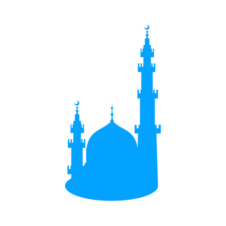 Mosque icon on white background. Flat style. Vector illustration. resources graphic element design. Vector illustration with a religious theme. Place of worship for Muslimsのイラスト素材