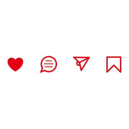 Speech bubble icon set. Vector illustration. Red on white background. resources graphic icon element...