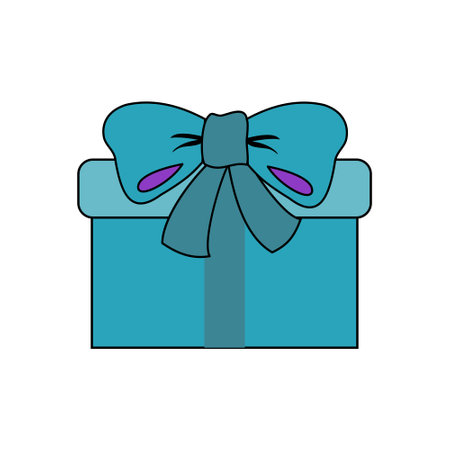 Gift box with ribbon icon, outline vector sign, isolated linear style pictogram on white. Symbol, logo illustration. Editable strokes. Pixelsのイラスト素材