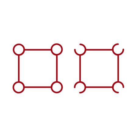 Set of four arrows in different directions. Vector illustration isolated on white background. Symbol design icon graphic element resources. Vector illustration technology themeのイラスト素材