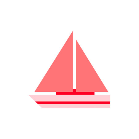 Sailboat icon in flat color style. Yacht sailboat. Design elements Editable sailboat icon illustration in eps10 format. Illustration design of a water vehicle with a screenのイラスト素材
