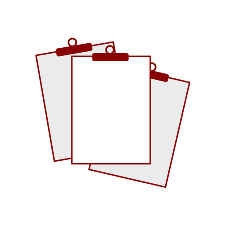 clipboard icon image illustration design  red and black and white. checklist board or control board element design for various design needsのイラスト素材