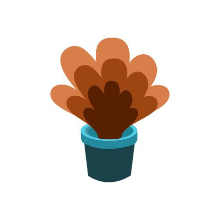 Flower pot icon in flat color style. Plant in a pot. Element illustration for your design. Design element illustration of natureのイラスト素材