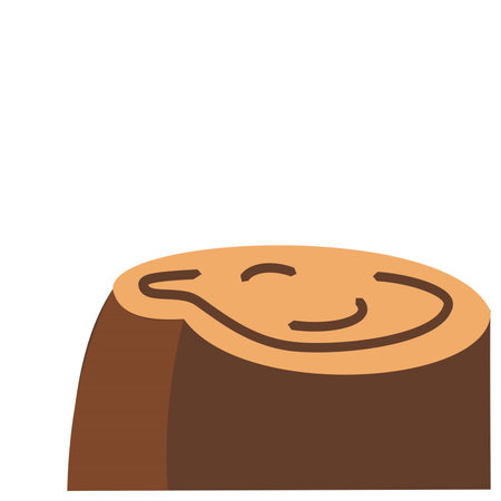 Isolated slice of brown tree on a white background, a tree that was cut down to its trunk. Design element illustration with a nature themeのイラスト素材