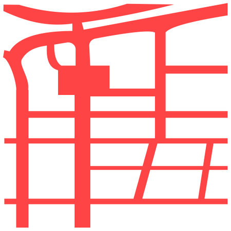 Ski line icon on white background. Red road map illustration design indicates traffic jam. Directional application element design.のイラスト素材