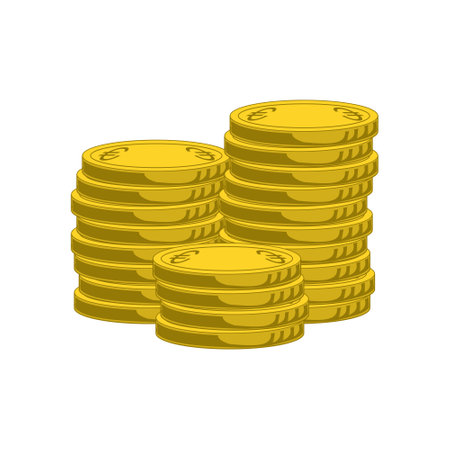 Coins icon. Money financial item commerce market and buy theme. Banknotes, coins, cash. Graphic design elements illustrating wealth, finance, money and the economic themeのイラスト素材