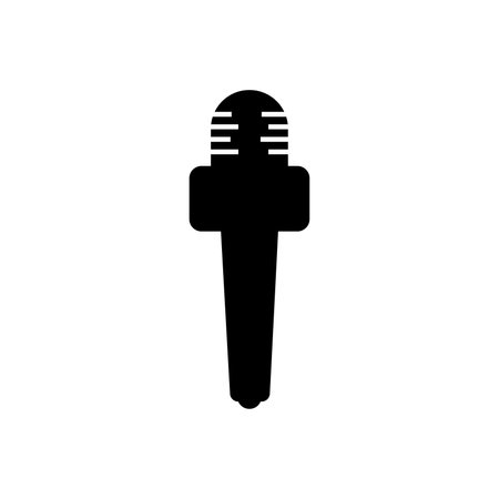 Microphone icon isolated on white background. Microphone icon isolated. microphone icon design for journalistic needs. press needs equipment. Microphone element design.のイラスト素材