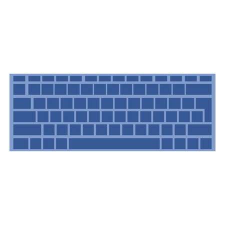 Keyboard illustration element design. Basic elements of computer text input devices, smartphones and digital technology. Qwerty keyboard layout. keyboard icon in blue colorのイラスト素材