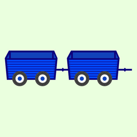 Illustration of a blue dump truck. Illustration of a toy truck. Isolated on green background....