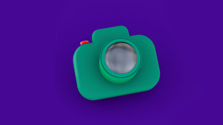 Green symbol optical digital camera 3d illustrationの写真素材