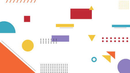 Memphis Geometric Shapes Backgroundのイラスト素材