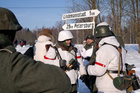 Gatchina, Russia, February 18, 2012: Reconstruction of the battle of the Second World War for the...