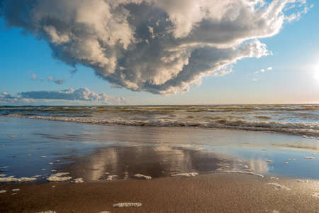 Clouds over the Gulf of Narva-Joesuu, Estonia. Recently, a shower of rain.の写真素材
