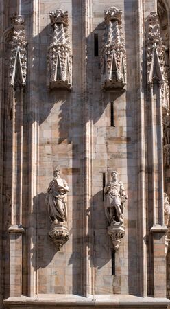 The sculptures on the facade of the Duomo. Milan, Italy.2の写真素材