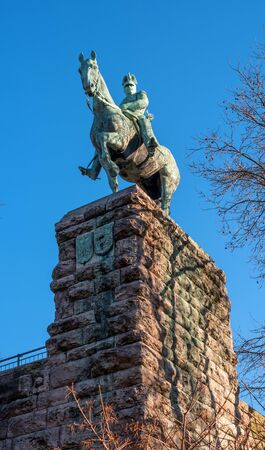 Cologne, Germany - January 19, 2017: Equestrian statue of Prussian King Friedrich Wilhelm Viktor Albert von Preuben.のeditorial素材