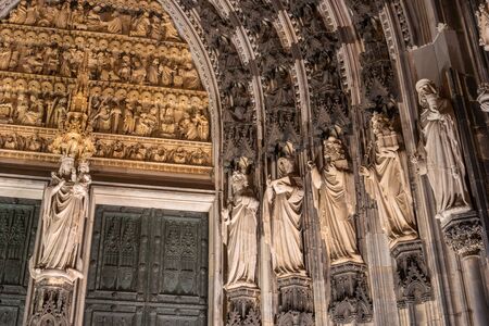 Statues on the Western Facade of the Cologne Cathedral. UNESCO Wold Heritage Site.