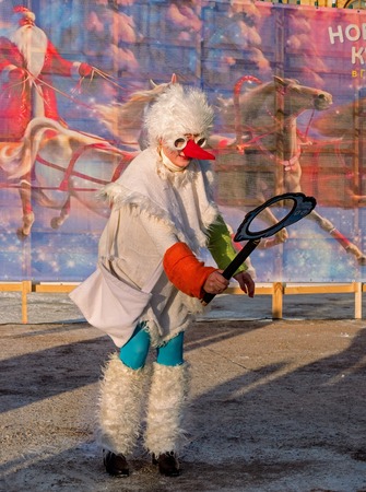 Gatchina, Russia - January 7, 2018: Christmas show for children on the parade ground in front of the Gatchina Palace.のeditorial素材