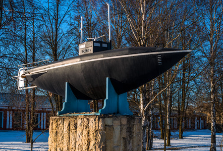 Gatchina, Russia - March 27, 2018: Monument of the first Russian submarine.のeditorial素材