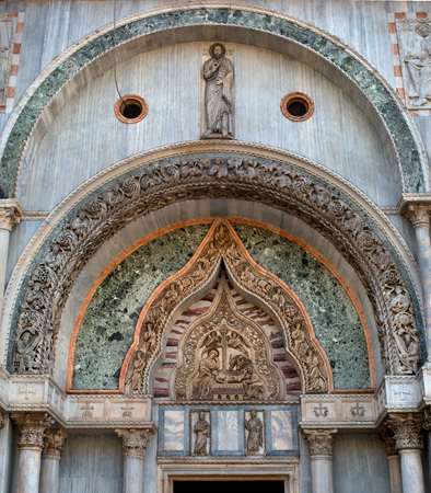 Architectural detail of Basilica San Marco, Venice, Italyの写真素材