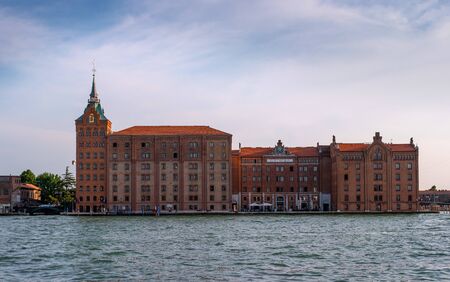 Venice, Italy - 08 May 2018: Hotel Hilton Molino Stucky Venice, on the island of Giudecca