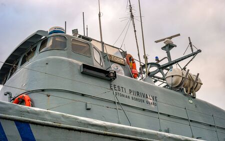 Tallinn, Estonia - November 18, 2018: The cabin of the old Soviet warship in the Estonian Maritime...